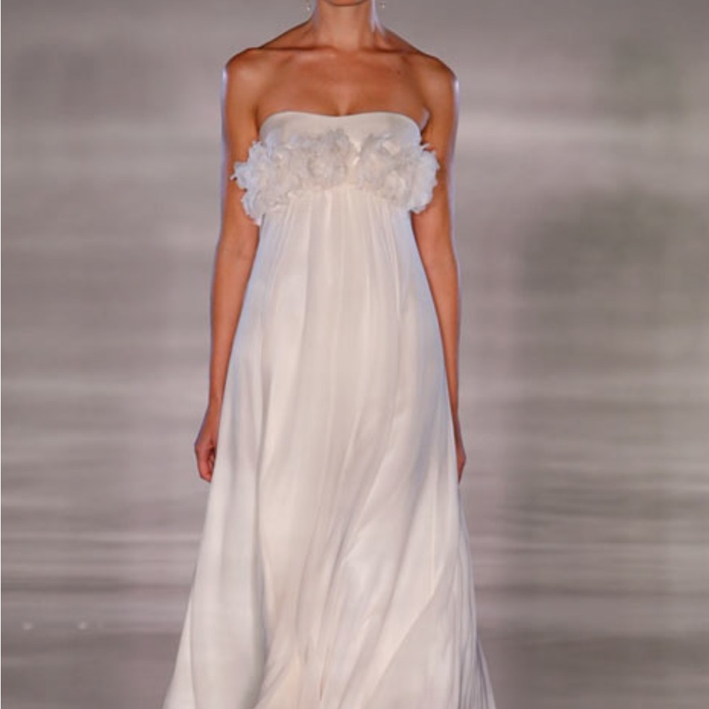 Anne Barge La Fleur silk wedding gown size 6 NWT